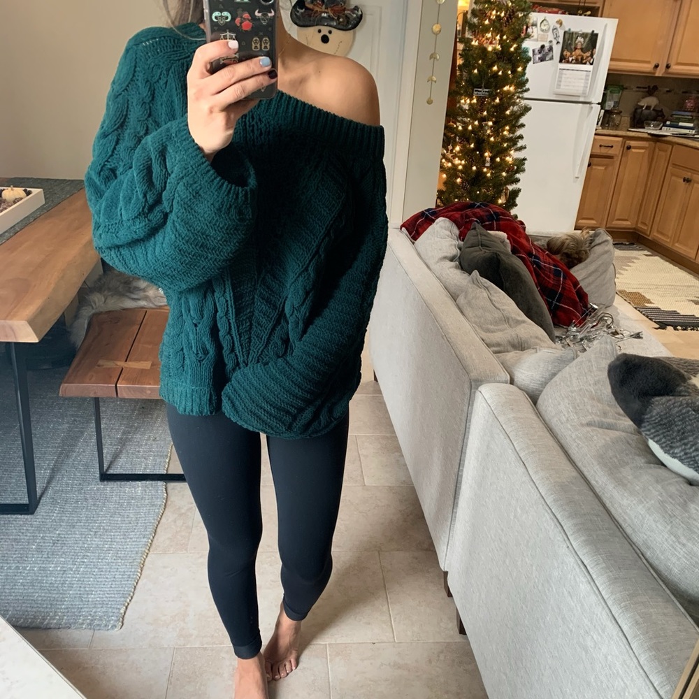 Forest green knit sweater